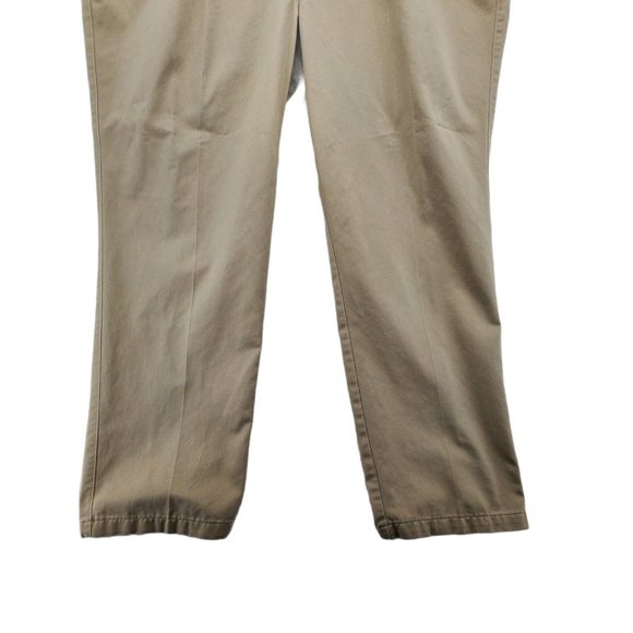 DOCKERS Men's Pants Pleated Straight Leg Slash Pockets Brown Size 48/32 - Picture 2 of 6